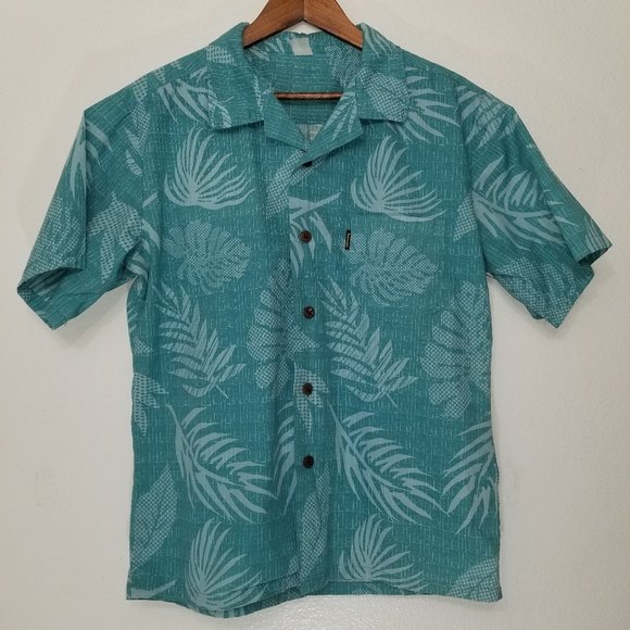 PALMWAVE Other - PALMWAVE Men's Aloha Aqua Leaf Short Slv Medium
